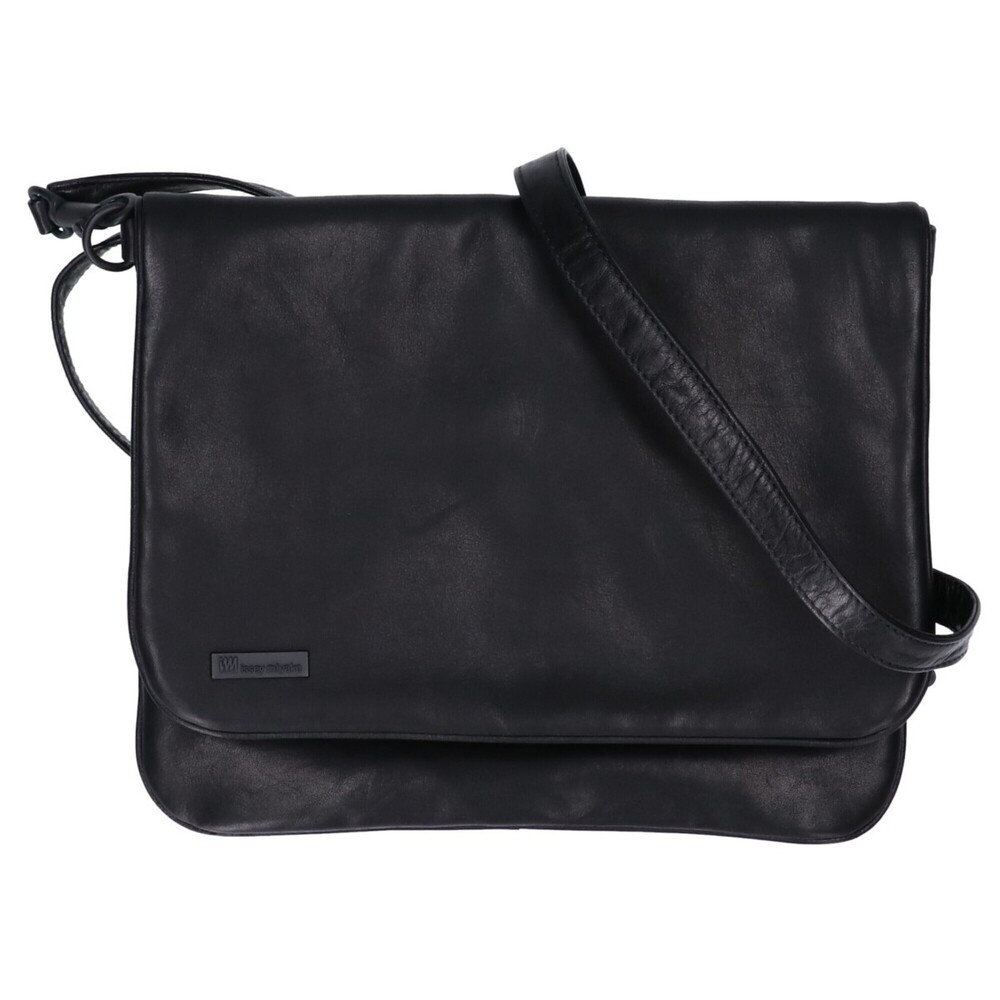 im ISSEY MIYAKE Leather Flap Shoulder Bag, Black, Men's